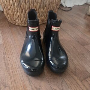 Hunter Black Ankle Boots